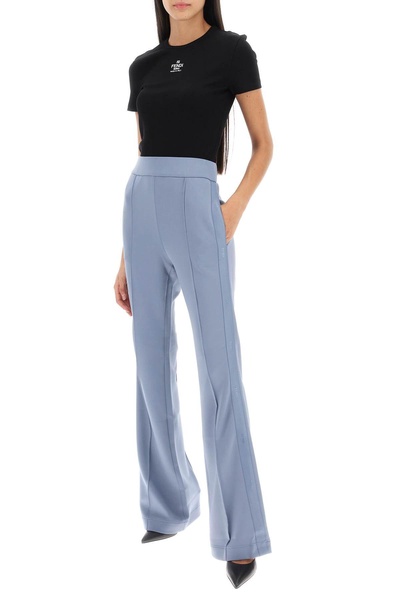 flared pants with logo tape