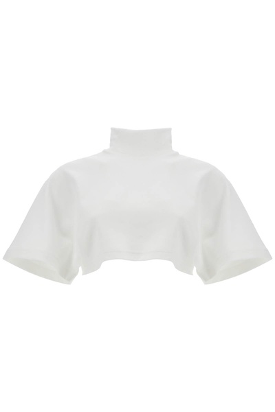 high-neck jersey crop top