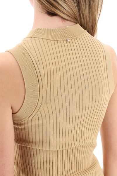 sleeveless ribbed knit top