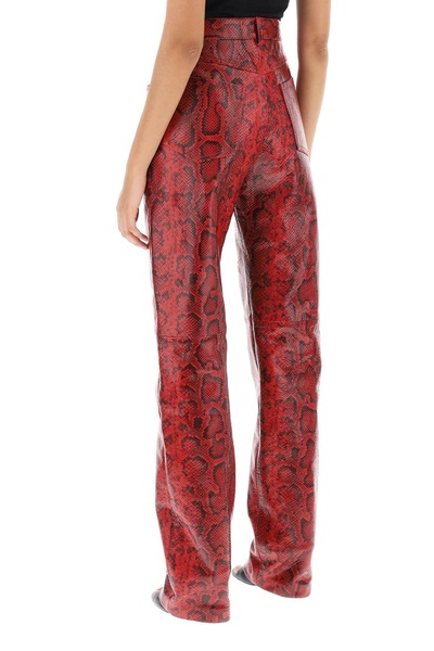 abete python print leather pants