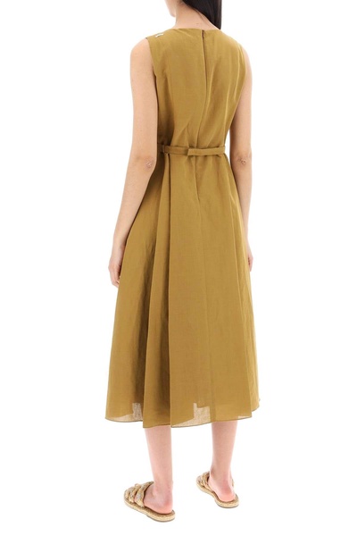 amelie midi dress in cotton and linen