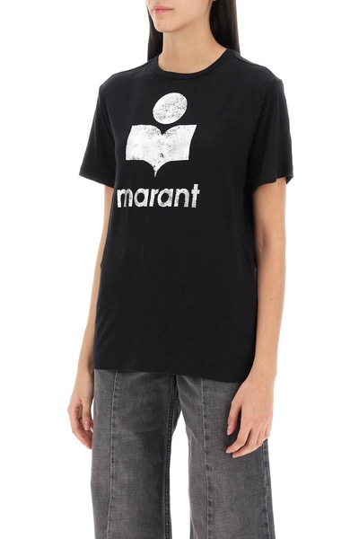 Isabel marant etoile zewel t-shirt with metallic logo print