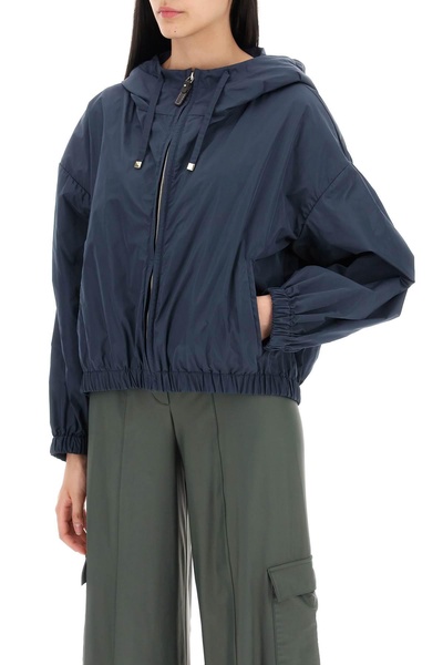 technical taffeta hooded jacket