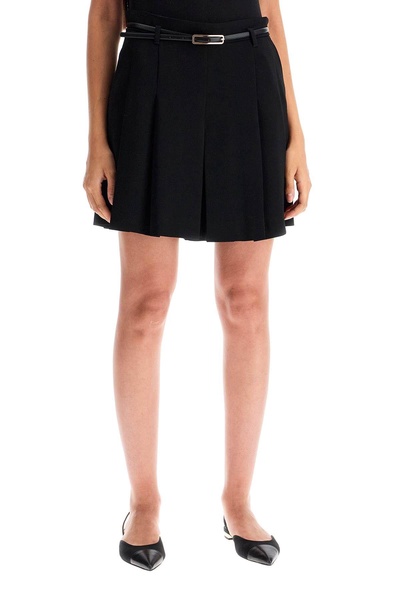 pleated mini skirt with