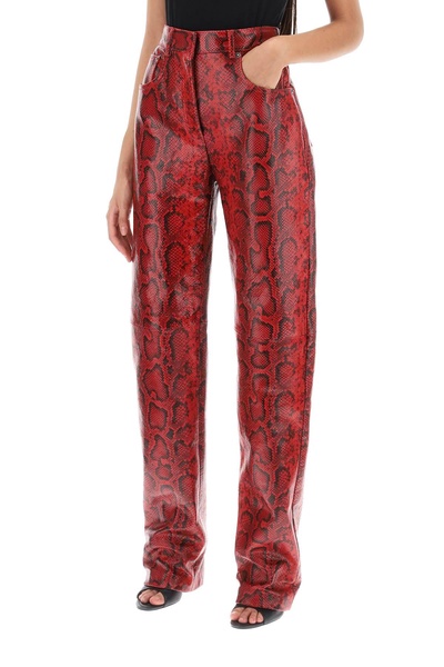 abete python print leather pants