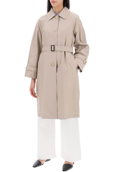 single-breasted trench coat in water-resistant twill