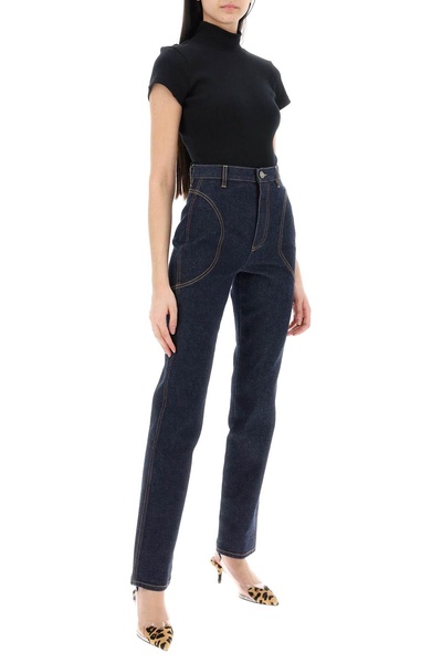 high-waisted slim fit jeans