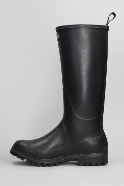 799 Rubber Boots Low Heels Boots In Black Rubber/plasic