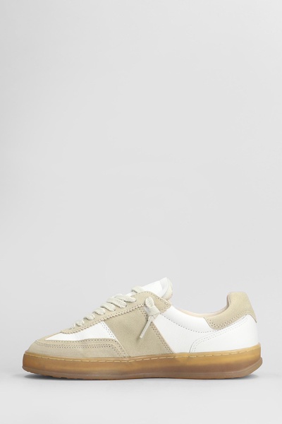 Sporty Sneakers In White Suede And Leather