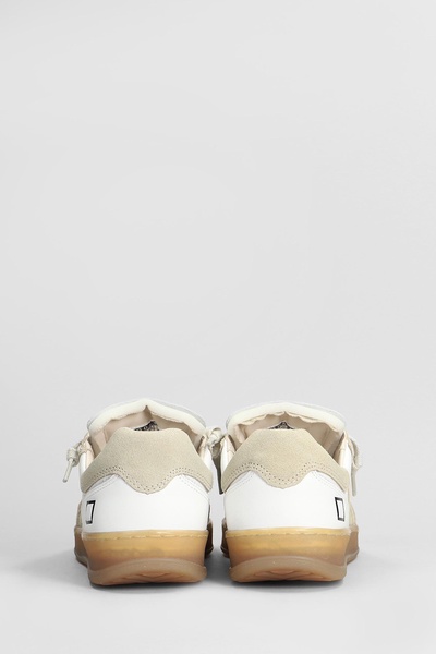 Sporty Sneakers In White Suede And Leather