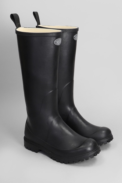 799 Rubber Boots Low Heels Boots In Black Rubber/plasic