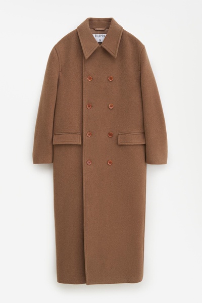 Double Breasted Brushed Wool Coat