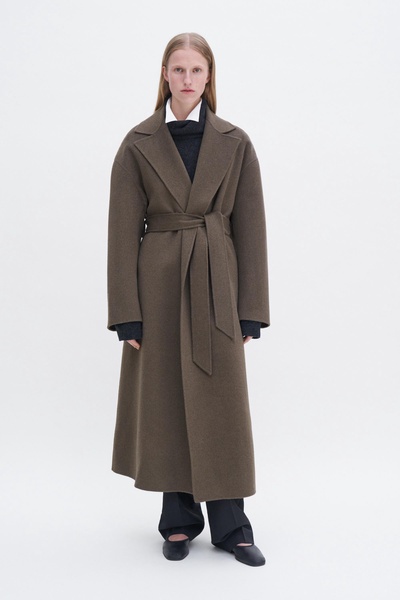 Belted Double Face Wool Coat