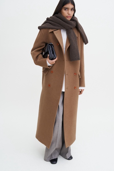 Double Breasted Brushed Wool Coat