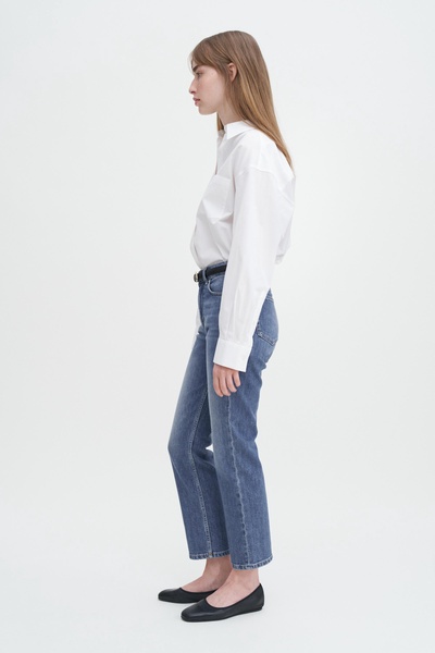 Stella Cropped Mid Blue Wash