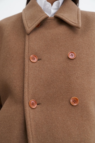 Double Breasted Brushed Wool Coat