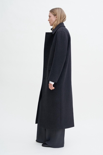 Double Breasted Brushed Wool Coat