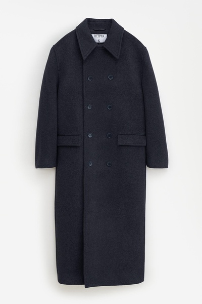 Double Breasted Brushed Wool Coat