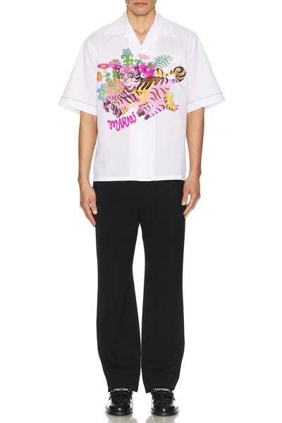 X Paloma Funky Flowers And Sweet Tiger Bowling Shirt