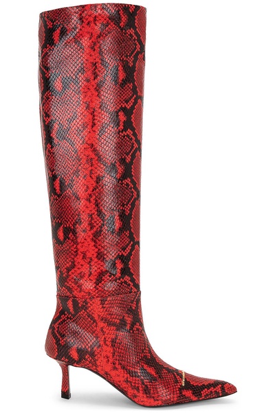 Viola snake-print leather boots