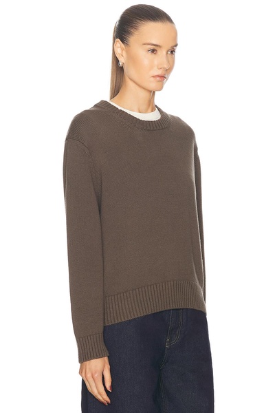 Cashmere Cotton Long Sleeve Crewneck Sweater