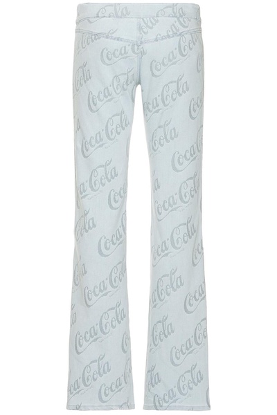 Jacquard Denim Flare Pants Woven