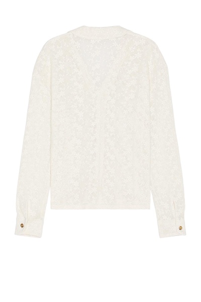 Henry Resort Collar Crocheted Long Sleeve Shirt