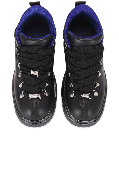 Black leather lace-up shoes