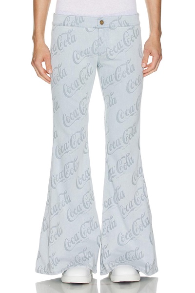 Jacquard Denim Flare Pants Woven