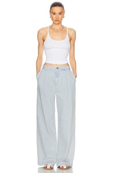 Pleated Denim Trouser