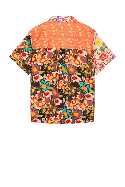 X Fwrd Printed Patchwork Short Sleeve Shirt