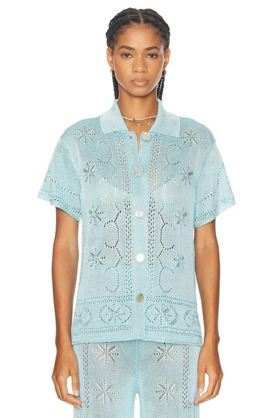 Pointelle Short Sleeve Shirt