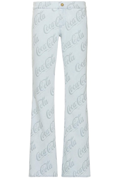 Jacquard Denim Flare Pants Woven