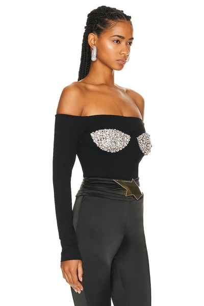 Off Shoulder Crystal Cup Bustier Top