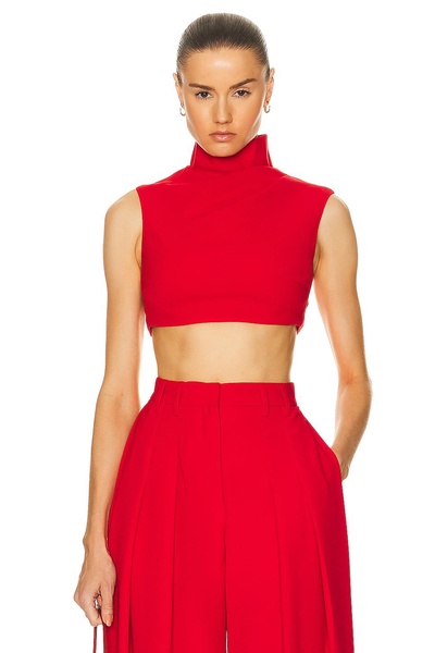 Turtleneck Sleeveless Crop Top