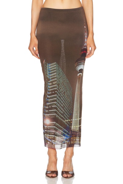 X Shayne Oliver Mesh City Long Skirt