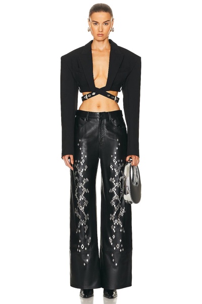 Studded Snakeskin Pant