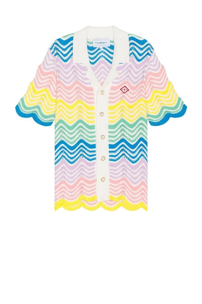 Gradient Wave Knit Shirt