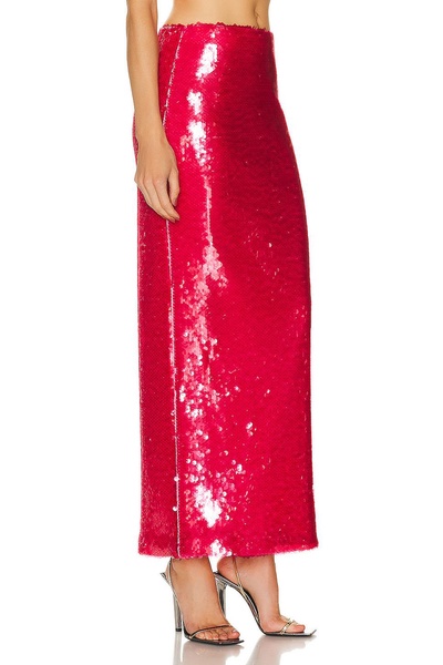 Stretch Sequin Long Pencil Skirt