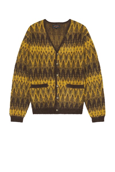 Cardigan Double Jacquard Chevron Pattern