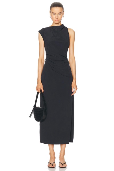 Asymmetric Tuck Dress