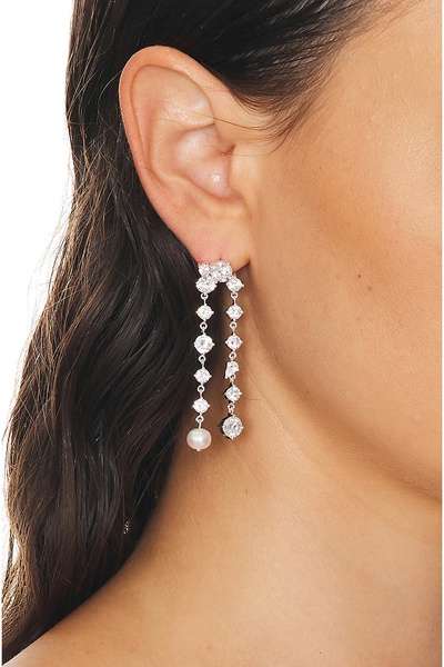 Freshwater Pearl And CZ Earrings