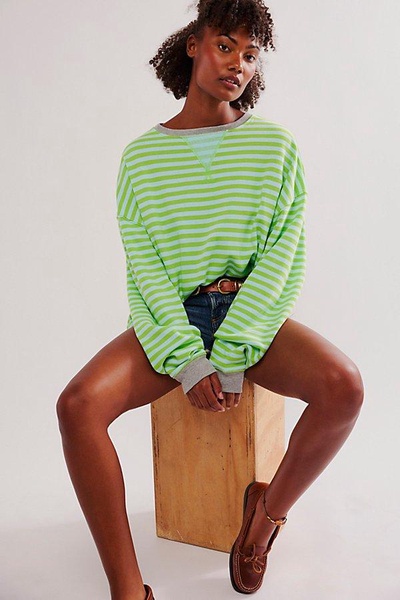 Classic Striped Oversized Crewneck