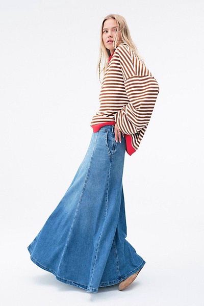 We The Free Catch The Sun Denim Maxi Skirt