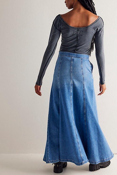 We The Free Catch The Sun Denim Maxi Skirt