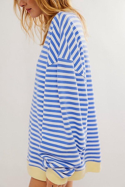 Classic Striped Oversized Crewneck