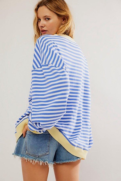 Classic Striped Oversized Crewneck