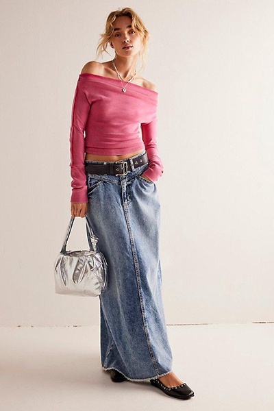 We The Free Come As You Are Denim Maxi Skirt