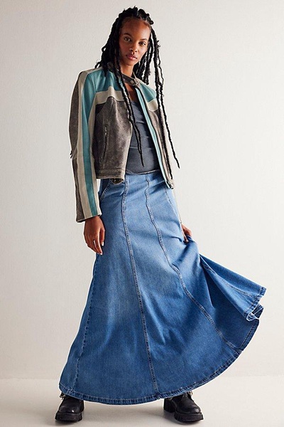 We The Free Catch The Sun Denim Maxi Skirt