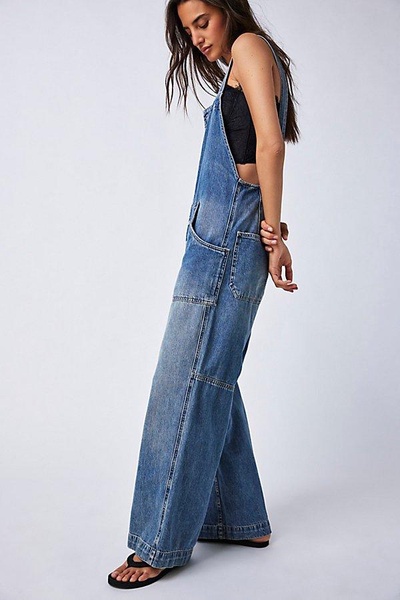 We The Free Fields Of Flowers Wide-Leg Overalls